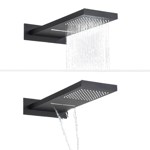 Colonne de Douche Noire à Effet Pluie et Cascade