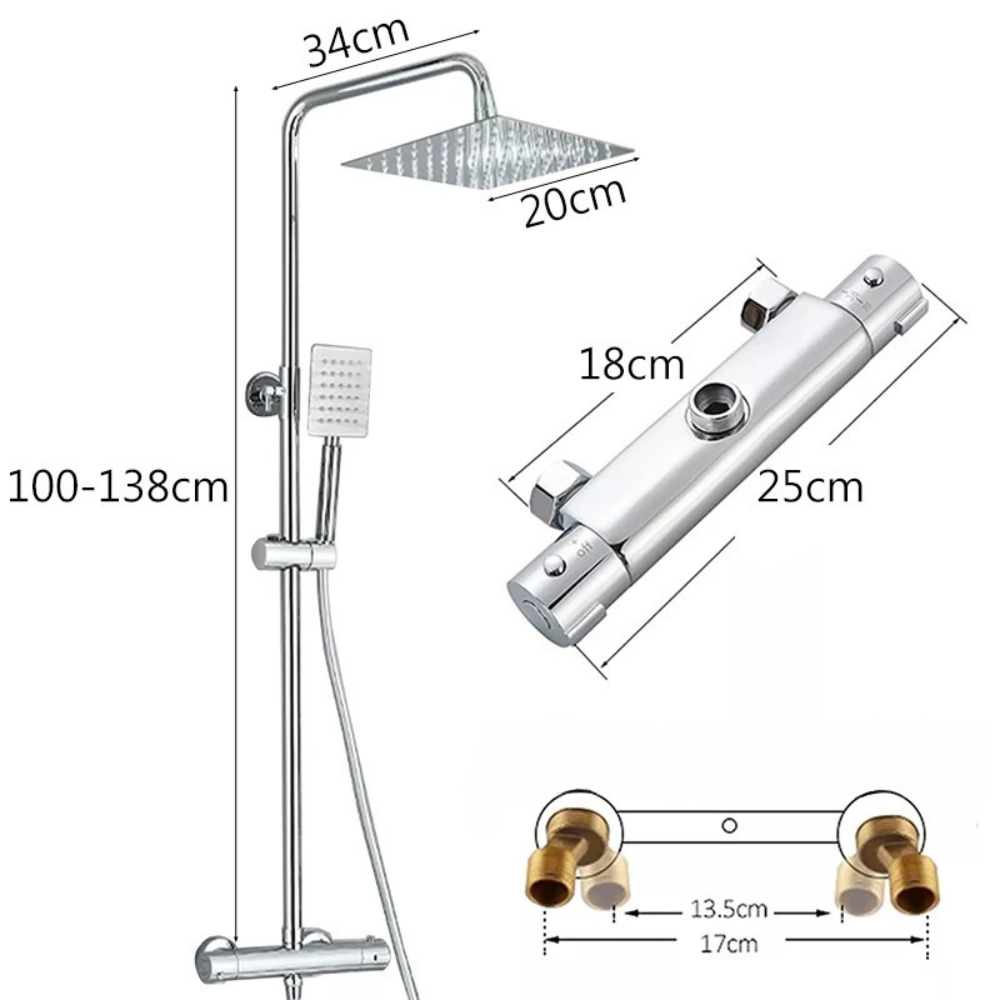 Colonne de Douche Thermostatique Chromée Élégante