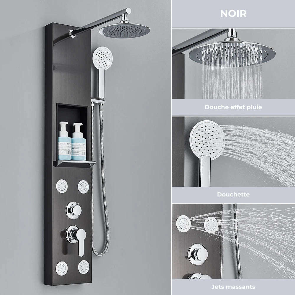 Colonne de Douche Hydromassante avec Niche et Jets Massants