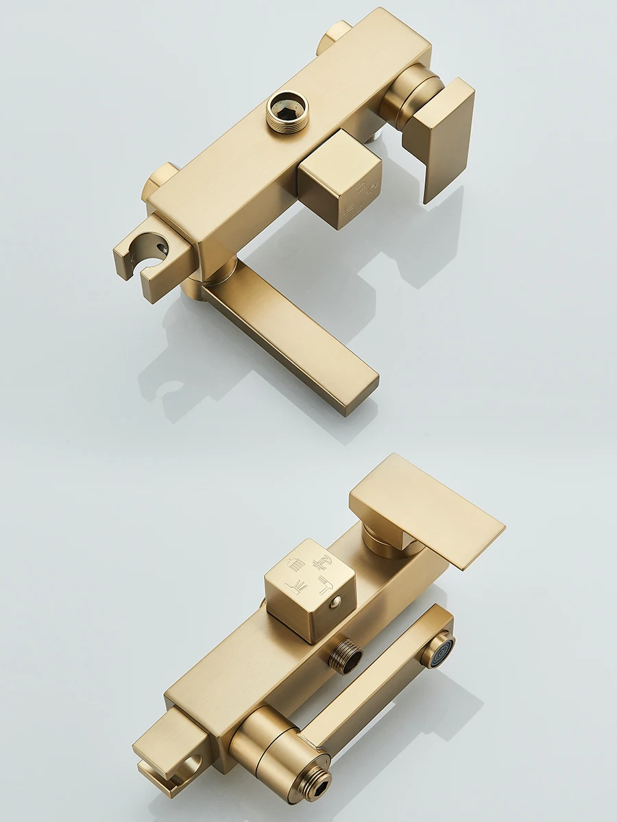 Colonne de douche doré 4-en-1 avec robinet bidet