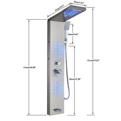 Colonne de Douche LED Avec Système Tour et Cascade