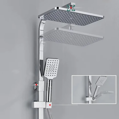 Colonne de douche moderne à effet pluie en laiton, mitigeur eau chaude et froide