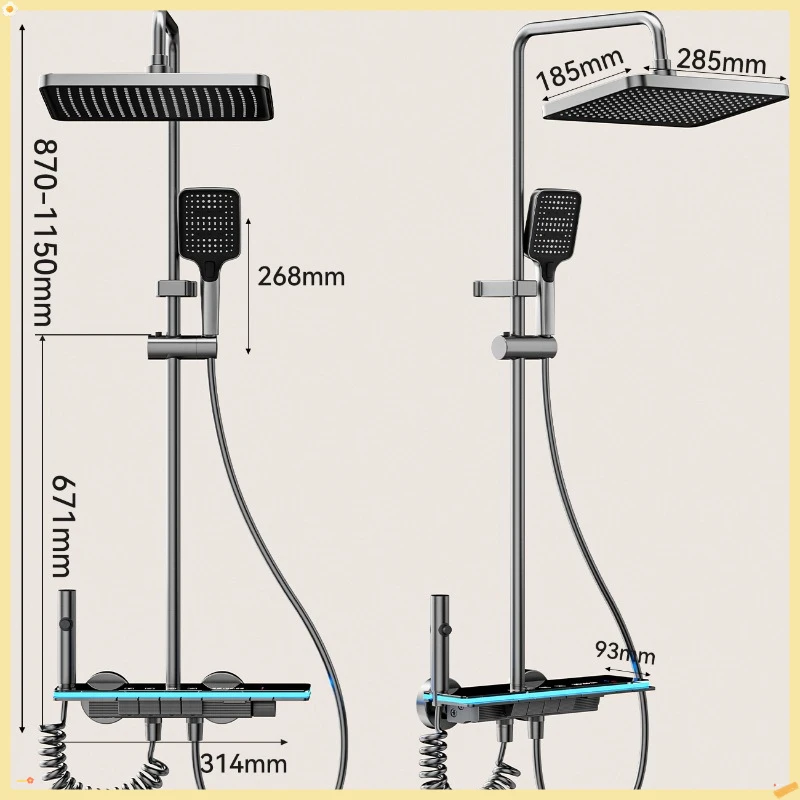 Colonne de Douche Numérique Avec Lumière Ambiante