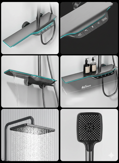 Colonne de douche thermostatique murale complète avec contrôle numérique