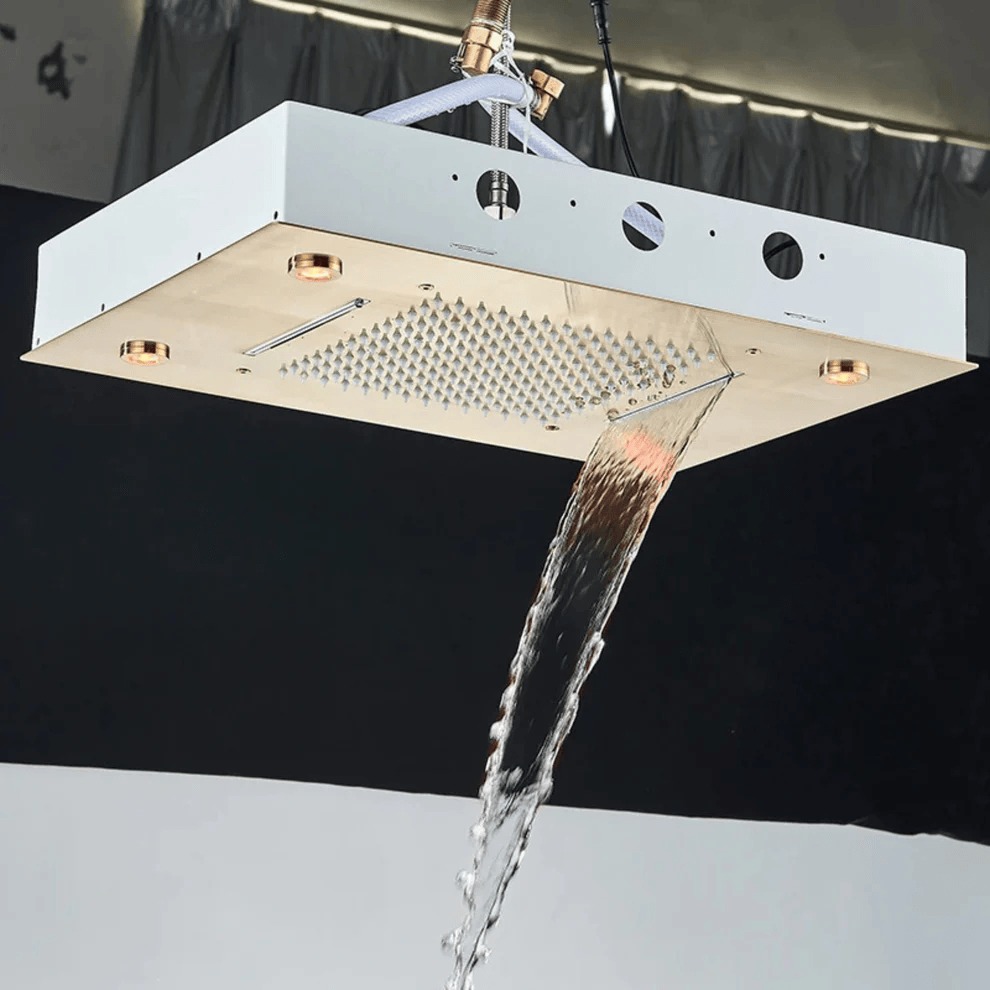 Colonne de Douche Encastrable LED, Pluie & Cascade, Douchette