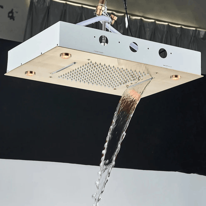 Colonne de Douche Encastrable LED, Pluie & Cascade, Douchette