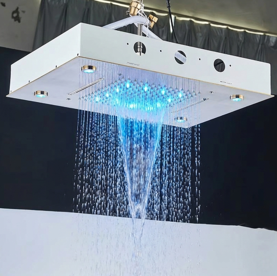 Colonne de Douche Encastrable LED, Pluie & Cascade, Douchette