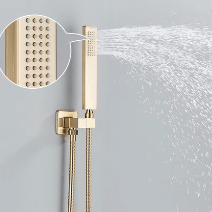 Colonne de Douche Encastrable LED, Pluie & Cascade, Douchette