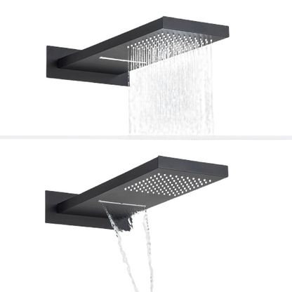 Colonne de Douche Noire à Effet Pluie et Cascade