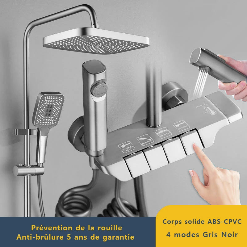 Colonne de Douche Baignoire Jets Pluie et Robinet Bain/Douche