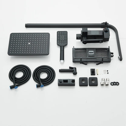 Colonne de Douche Noire à Affichage Numérique 4 Voies