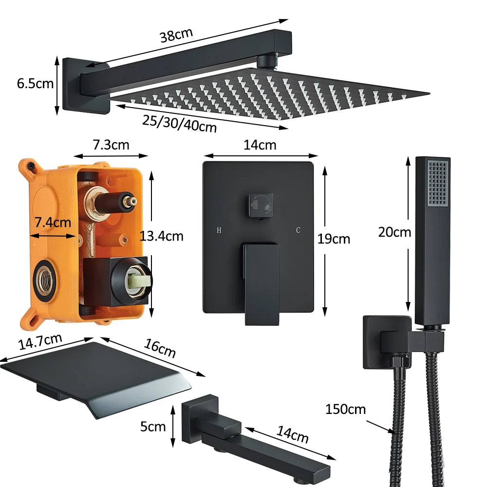 Colonne de Douche Encastrable Design Ciel de Pluie