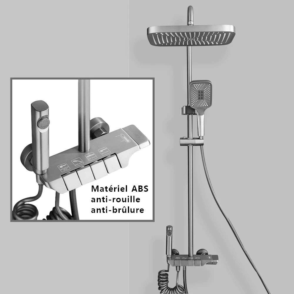 Colonne de Douche Baignoire Jets Pluie et Robinet Bain/Douche