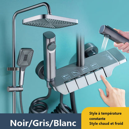 Colonne de Douche avec Mitigeur 4 Fonctions et Affichage Numérique
