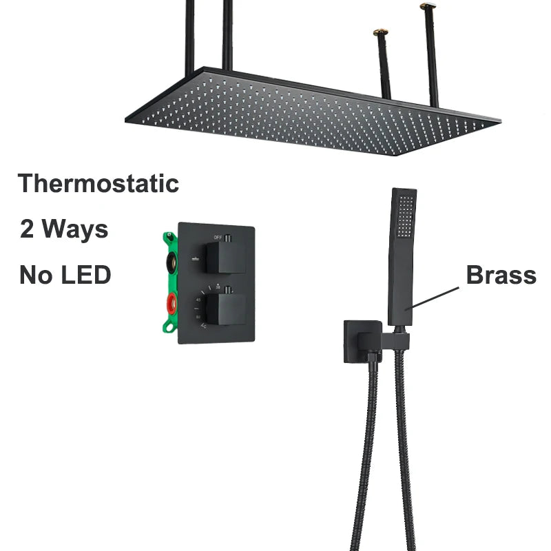 Colonne de Douche Thermostatique Jet Pluie