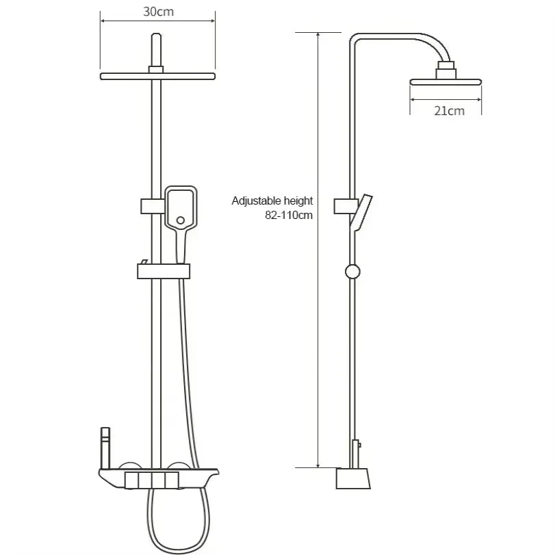 Colonne de Douche Baignoire Thermostatique 4 Fonctions avec Écran Numérique