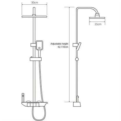 Colonne de Douche Baignoire Thermostatique 4 Fonctions avec Écran Numérique