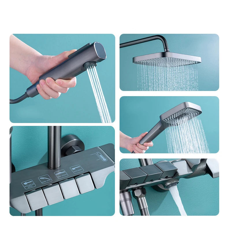 Colonne de Douche avec Mitigeur 4 Fonctions et Affichage Numérique