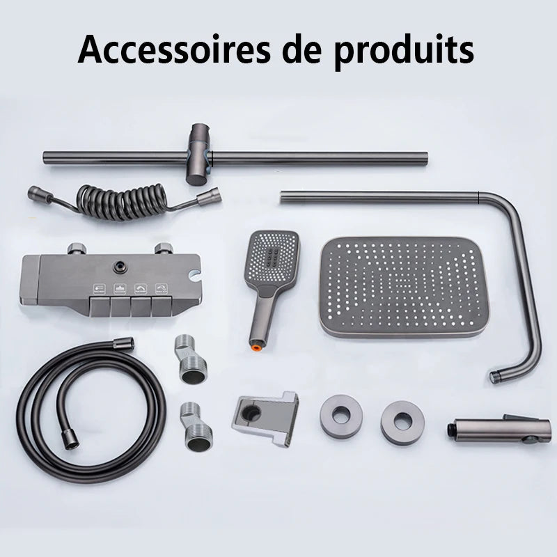 Colonne de Douche avec Mitigeur 4 Fonctions et Affichage Numérique