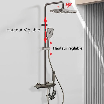 Colonne de Douche avec Mitigeur 4 Fonctions et Affichage Numérique