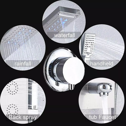 Colonne de Douche Cascade de Pluie LED Noir – Panneau Digital Température