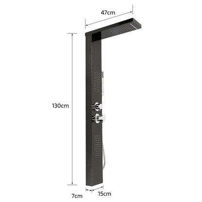 Colonne de Douche Blanche 4 en 1 avec Pluie, Cascade, Jets de Massage & Douchette