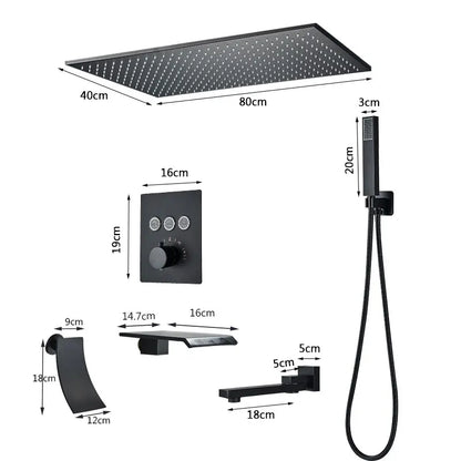 Colonne de Douche Thermostatique Jet Pluie