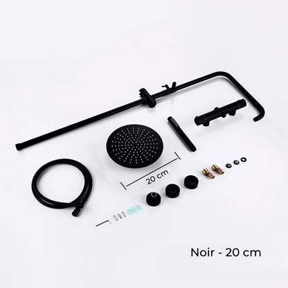 Colonne de Douche Murale Dorée avec Mitigeur Thermostatique et Ciel de Pluie