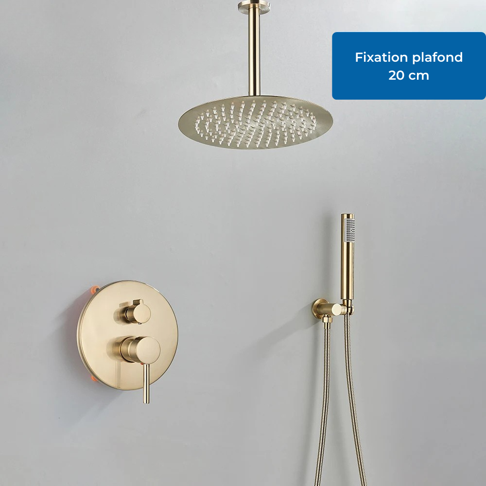 Colonne de Douche Baignoire Encastrée 2 Voies avec Pommeau Pluie