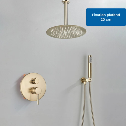 Colonne de Douche Baignoire Encastrée 2 Voies avec Pommeau Pluie