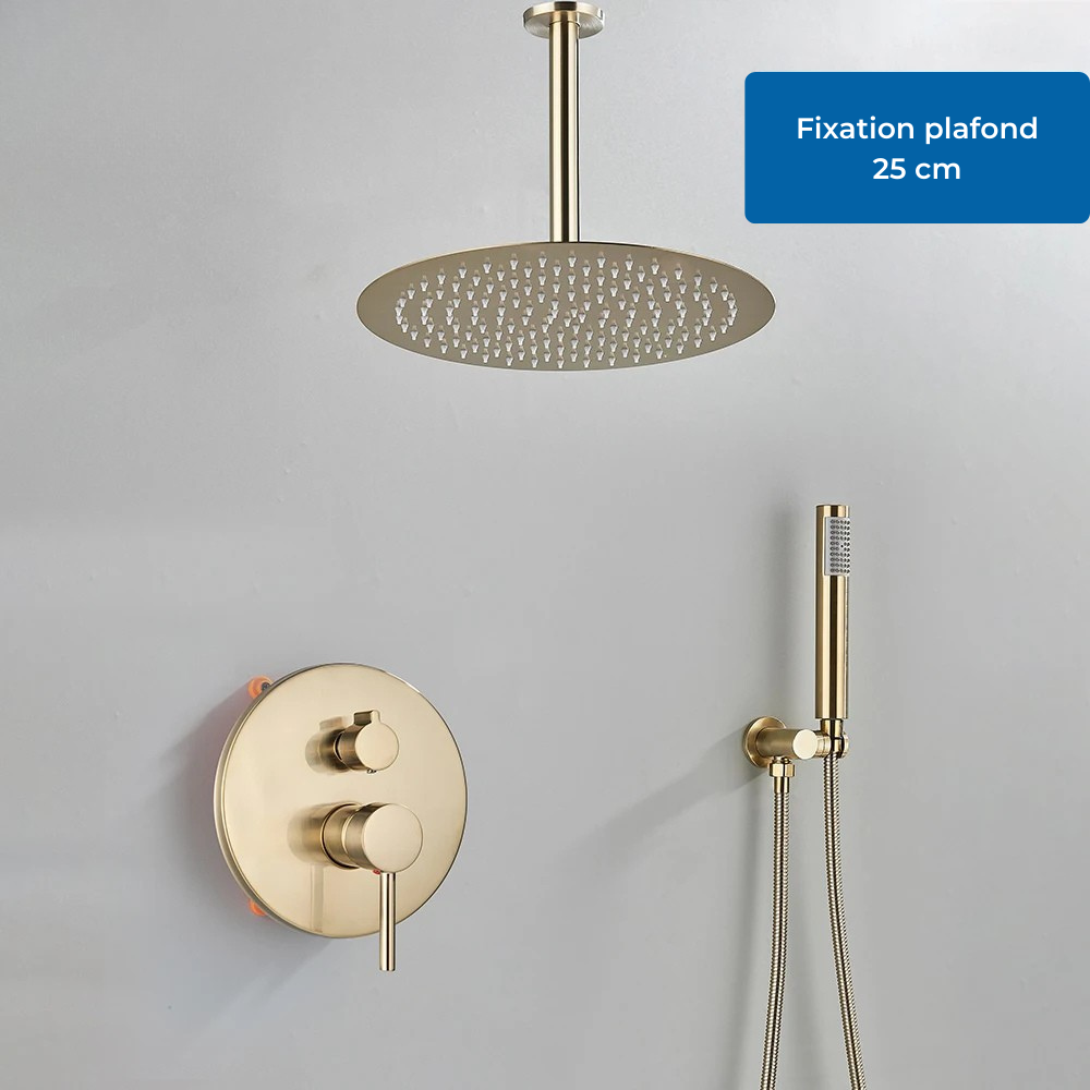 Colonne de Douche Baignoire Encastrée 2 Voies avec Pommeau Pluie