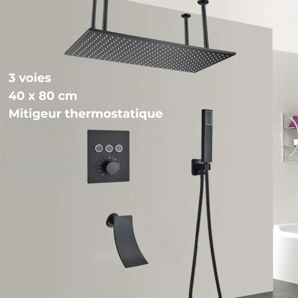 Colonne de Douche Thermostatique Jet Pluie