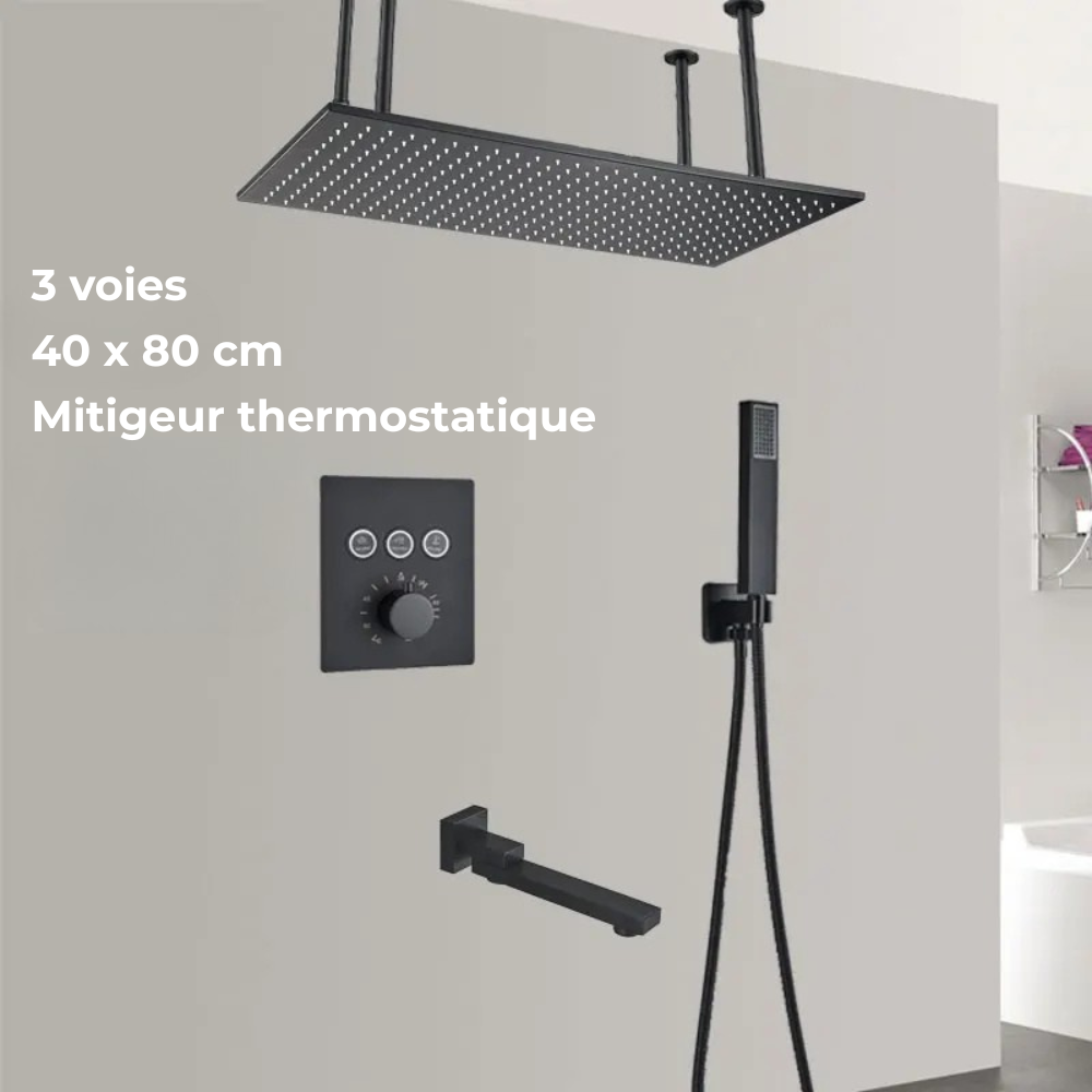 Colonne de Douche Thermostatique Jet Pluie