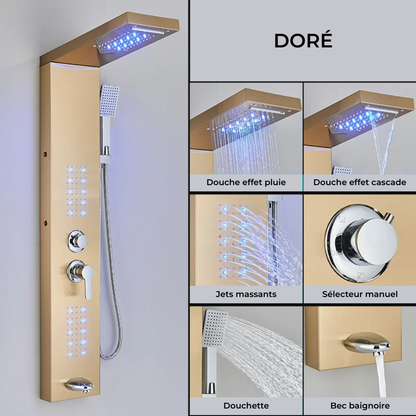 Colonne de Douche Hydromassante Jets Multifonctions