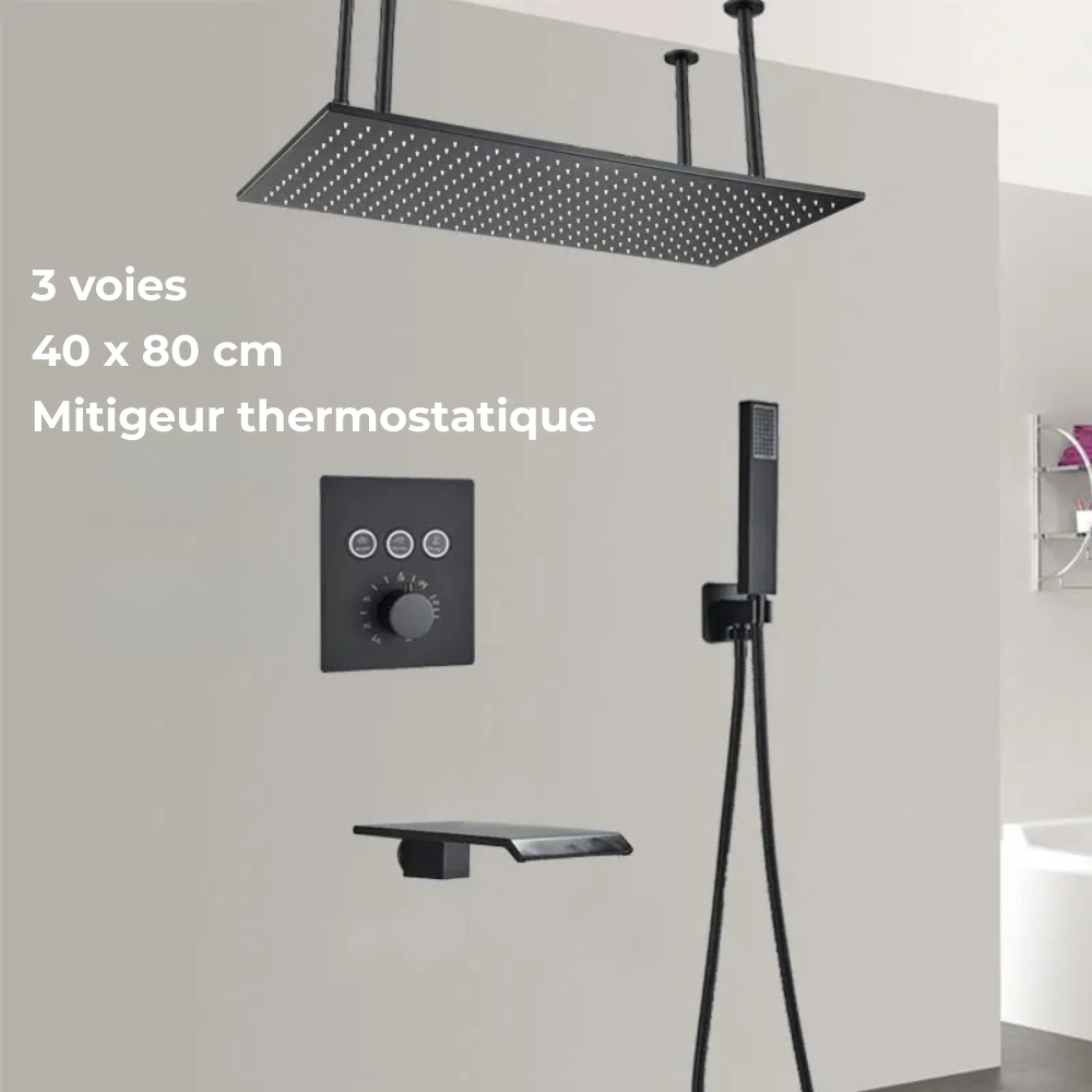 Colonne de Douche Thermostatique Jet Pluie