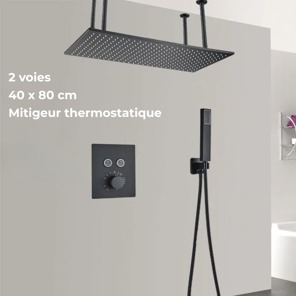 Colonne de Douche Thermostatique Jet Pluie