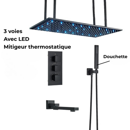 Colonne de Douche Thermostatique Jet Pluie