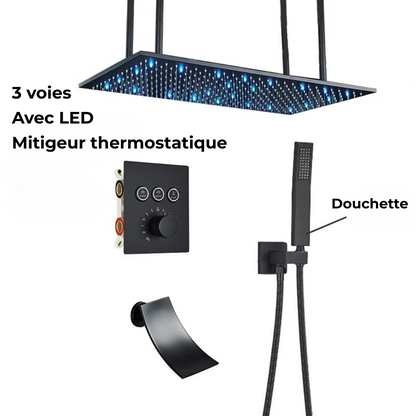 Colonne de Douche Thermostatique Jet Pluie