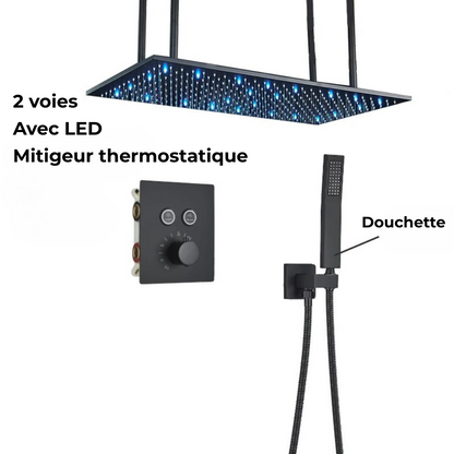 Colonne de Douche Thermostatique Jet Pluie