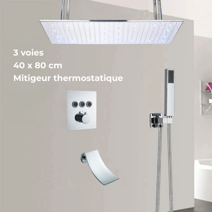 Colonne de Douche Thermostatique Jet Pluie