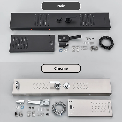 Colonne de Douche Noire Jets Multifonctions