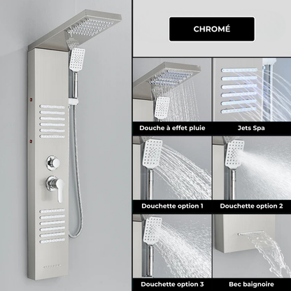 Colonne de Douche Noire Jets Multifonctions