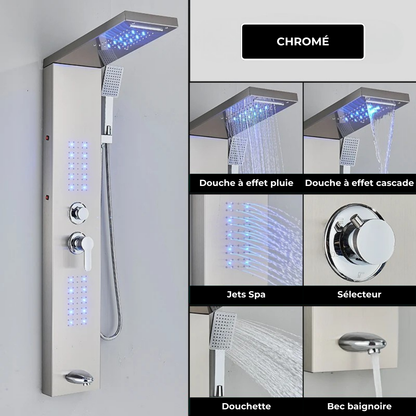 Colonne de Douche Noire Jets Multifonctions