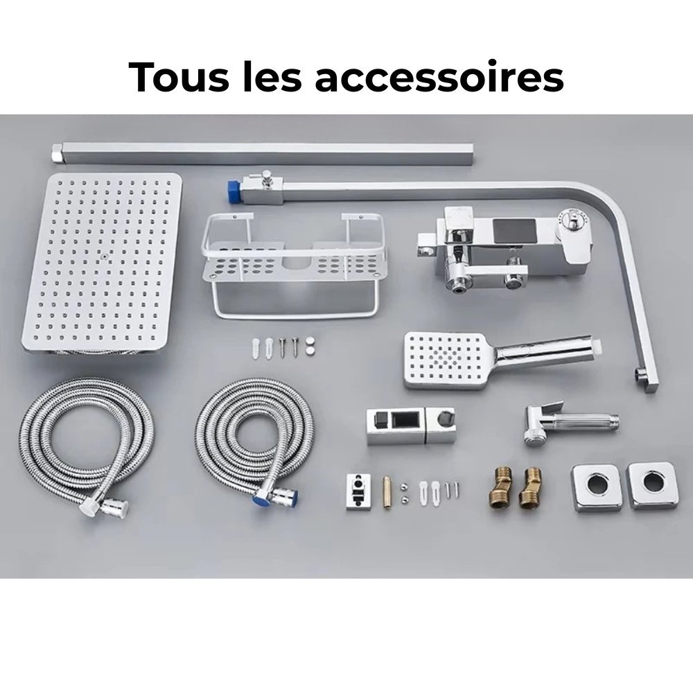 Colonne de Douche Noire Tendance Effet Pluie