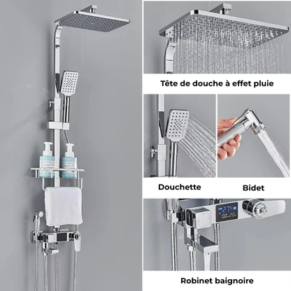 Colonne de Douche Noire Tendance Effet Pluie