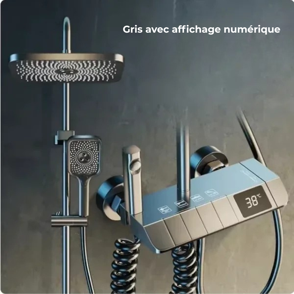 Colonne de Douche Baignoire Thermostatique 4 Fonctions avec Écran Numérique