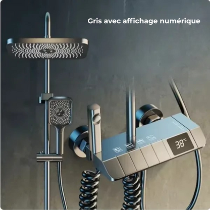 Colonne de Douche Baignoire Thermostatique 4 Fonctions avec Écran Numérique