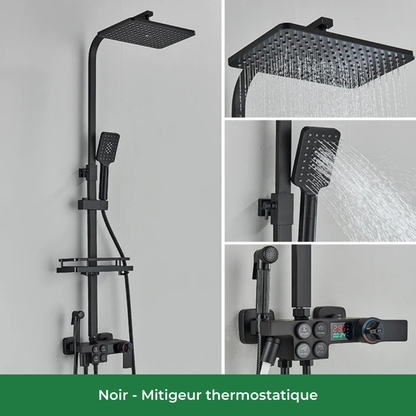 Colonne de Douche Blanche avec Pommeau Pluie & Affichage Numérique (Sans variants)