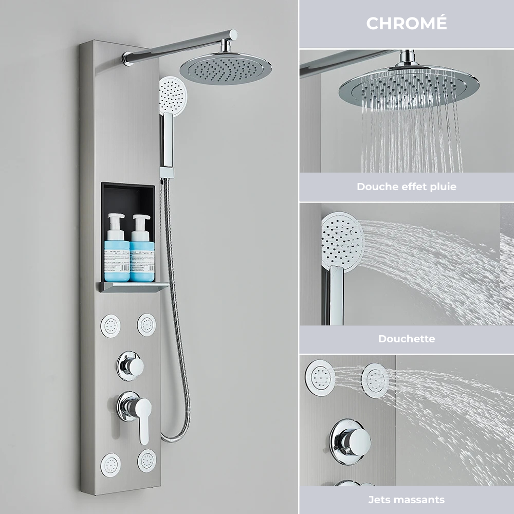 Colonne de Douche Hydromassante avec Niche et Jets Massants