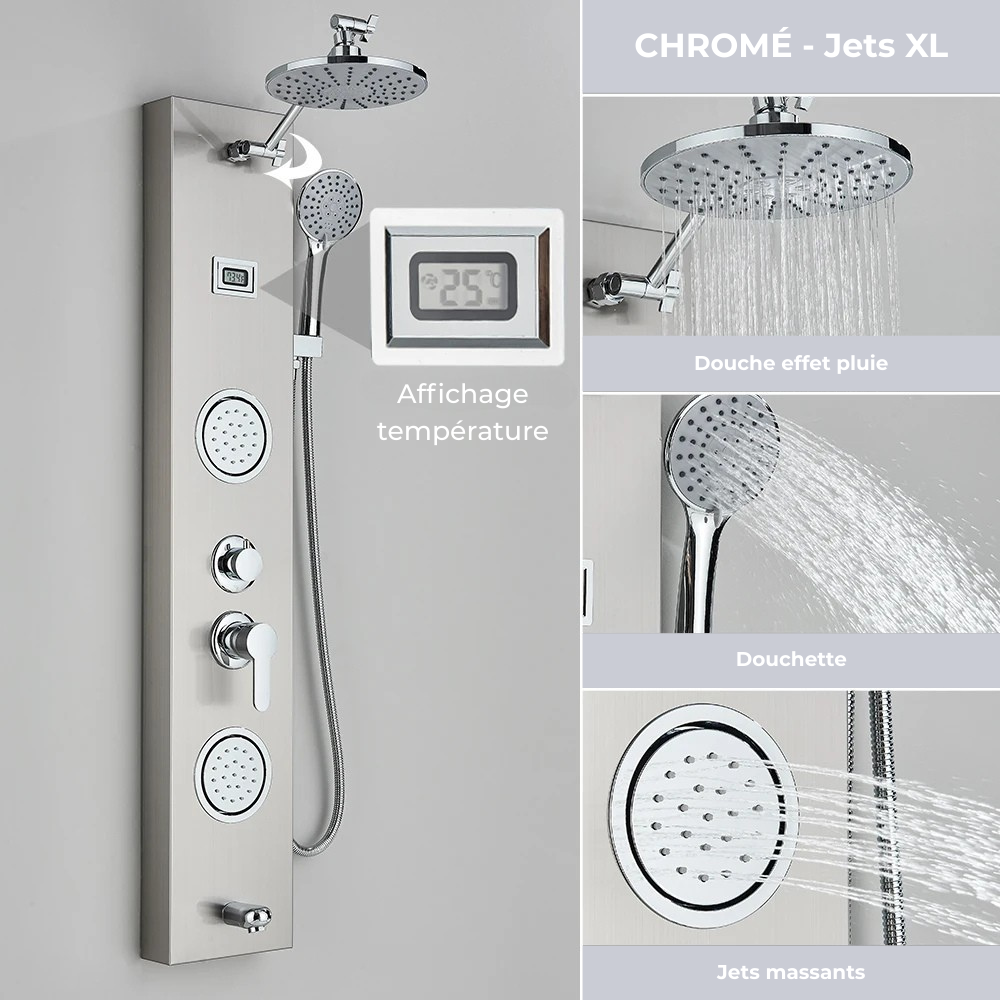 Colonne de Douche Hydromassante avec Niche et Jets Massants